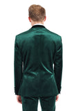 Barabas Wholesale Men's Velvet Shiny Finish Peak Lapel Blazer 3BL04 Green