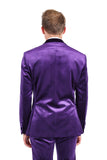 BARABAS Men's Velvet Shiny Finish Peak Lapel Blazer 3BL04 Purple