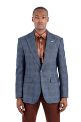 Barabas Wholesale Blazer Peak Lapel Wool Blazer Sport Coat 3BL10 Blue