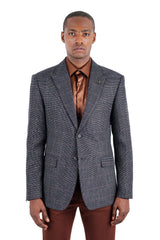 Barabas Wholesale Blazer Peak Lapel Wool Blazer Sport Coat 3BL10 Charcoal