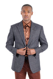 Barabas Wholesale Men's Peak Lapel Checkered Plaid Blazer Sport Coat 3BL10 Charcoal