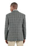 Barabas Wholesale Men's Peak Lapel Checkered Plaid Blazer Sport Coat 3BL10 Silver