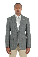 Barabas Wholesale Blazer Peak Lapel Wool Blazer Sport Coat 3BL10 Silver