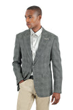 Barabas Wholesale Men's Peak Lapel Checkered Plaid Blazer Sport Coat 3BL10 Silver