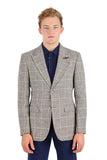 Barabas Wholesale Men's Wool Tweed Geometric Peak Lapel Blazer 3BL11 Camel