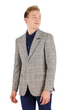 Barabas Wholesale Men's Wool Tweed Geometric Peak Lapel Blazer 3BL11 Camel