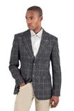 Barabas Wholesale Men's Wool Tweed Geometric Peak Lapel Blazer 3BL11 Grey