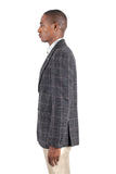 Barabas Wholesale Men's Wool Tweed Geometric Peak Lapel Blazer 3BL11 Grey