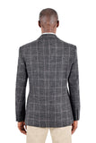 Barabas Wholesale Men's Wool Tweed Geometric Peak Lapel Blazer 3BL11 Grey