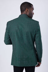 Barabas Wholesale Men's Geometric Studded Henley Lapel Blazer 3BLR14 Green