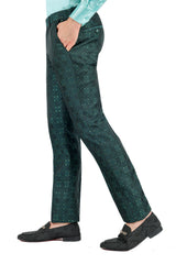BARABAS Men's Decorative Geometric Printed Chino Pants 3CP05 Hunter Green