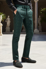 BARABAS Men's Decorative Geometric Printed Chino Pants 3CP05 Green