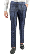 BARABAS Men's Decorative Geometric Printed Chino Pants 3CP05 Navy