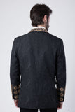 Barabas Wholesale Elite Men's Rhinestone Luxury Shawl Collar Blazer 3EBL14 Black Gold