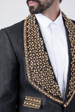 Barabas Wholesale Elite Men's Rhinestone Luxury Shawl Collar Blazer 3EBL14 Black Gold