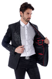 Barabas Wholesale Elite Men's Rhinestone Luxury Shawl Collar Blazer 3EBL14 Black