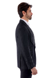 Barabas Wholesale Elite Men's Rhinestone Luxury Shawl Collar Blazer 3EBL14 Black