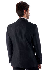 Barabas Wholesale Elite Men's Rhinestone Luxury Shawl Collar Blazer 3EBL14 Black