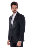 Barabas Wholesale Elite Men's Rhinestone Luxury Shawl Collar Blazer 3EBL14 Black