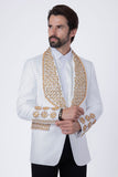 Barabas Wholesale Elite Men's Rhinestone Luxury Shawl Collar Blazer 3EBL14 White Gold