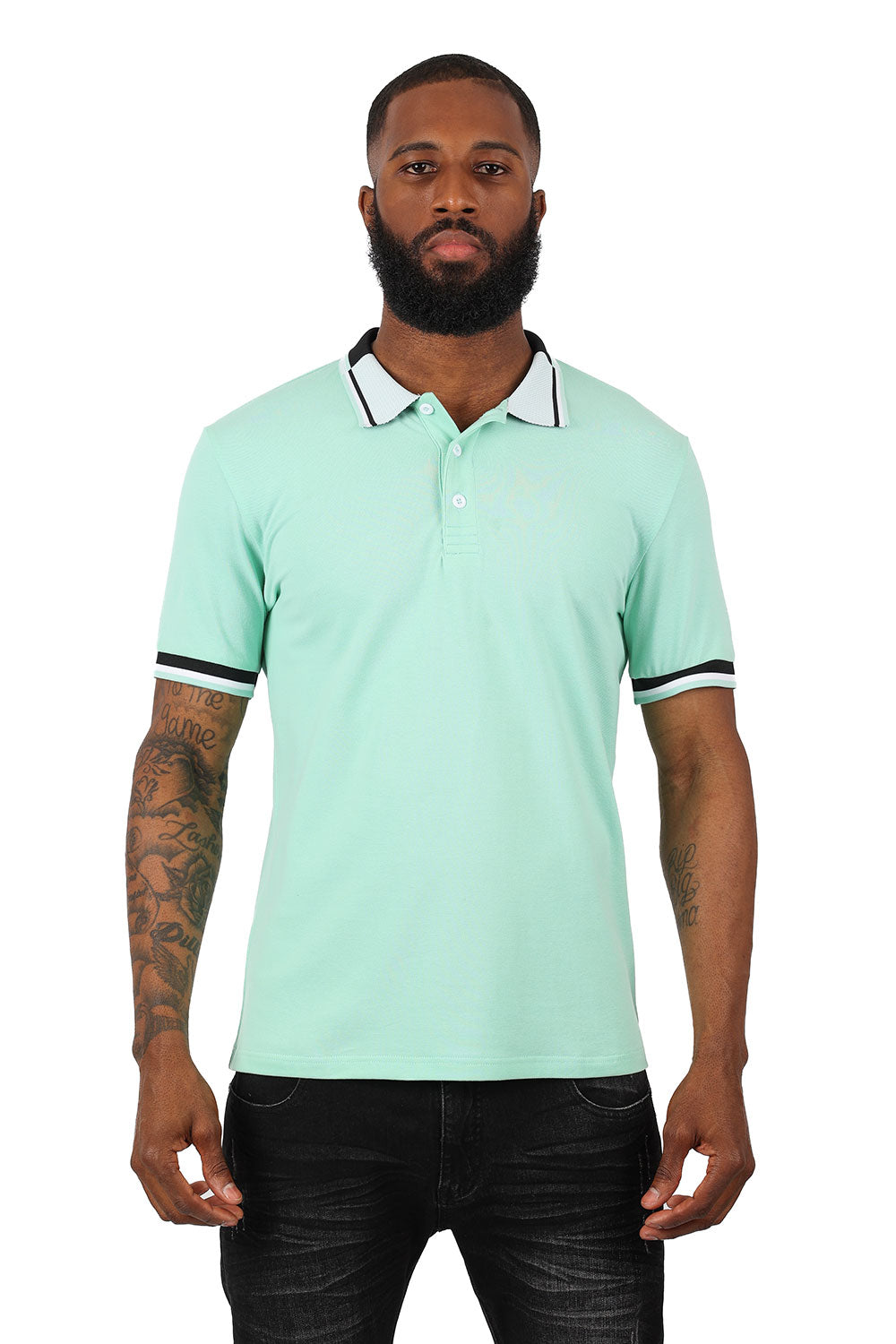 BARABAS Wholesale Men's Premium Short Sleeve Polo shirts 3PP839 Mint