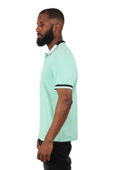 Barabas Men's Solid Color Cotton Short Sleeve Polo Shirts 3PS125 Mint Green