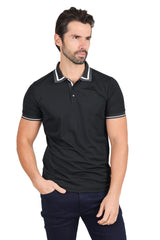 Barabas Wholesale Men's Solid Color Cotton Short Sleeve Polo Shirts 3PS125 Black