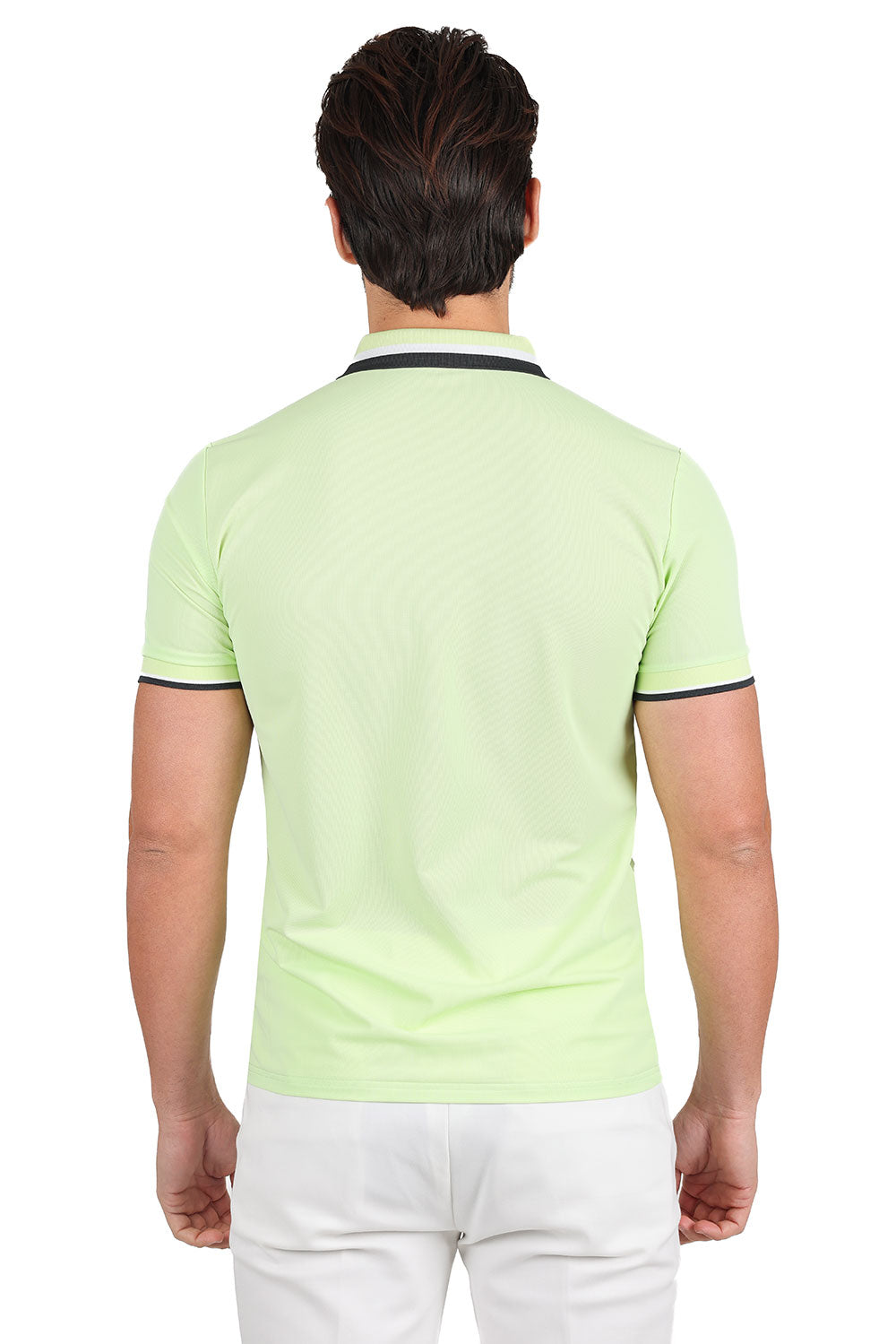 Barabas Wholesale Men's Solid Color Cotton Short Sleeve Polo Shirts 3PS125 Mint Green