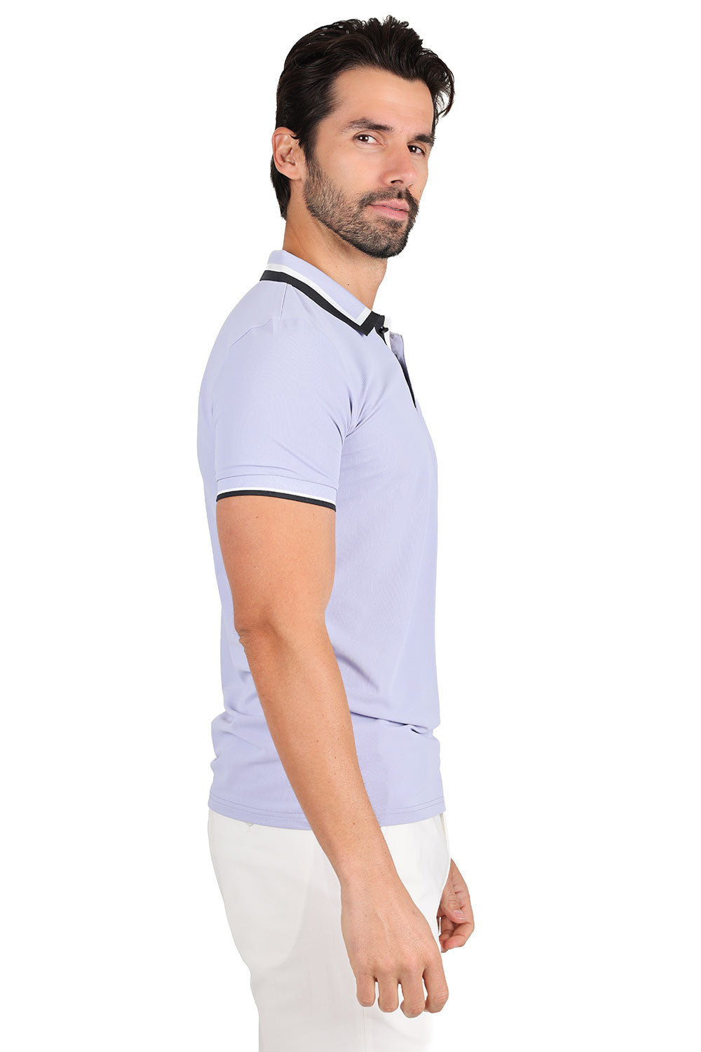Barabas Wholesale Men's Solid Color Cotton Short Sleeve Polo Shirts 3PS125 Purple