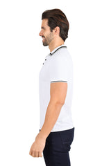 Barabas Wholesale Men's Solid Color Cotton Short Sleeve Polo Shirts 3PS125 White
