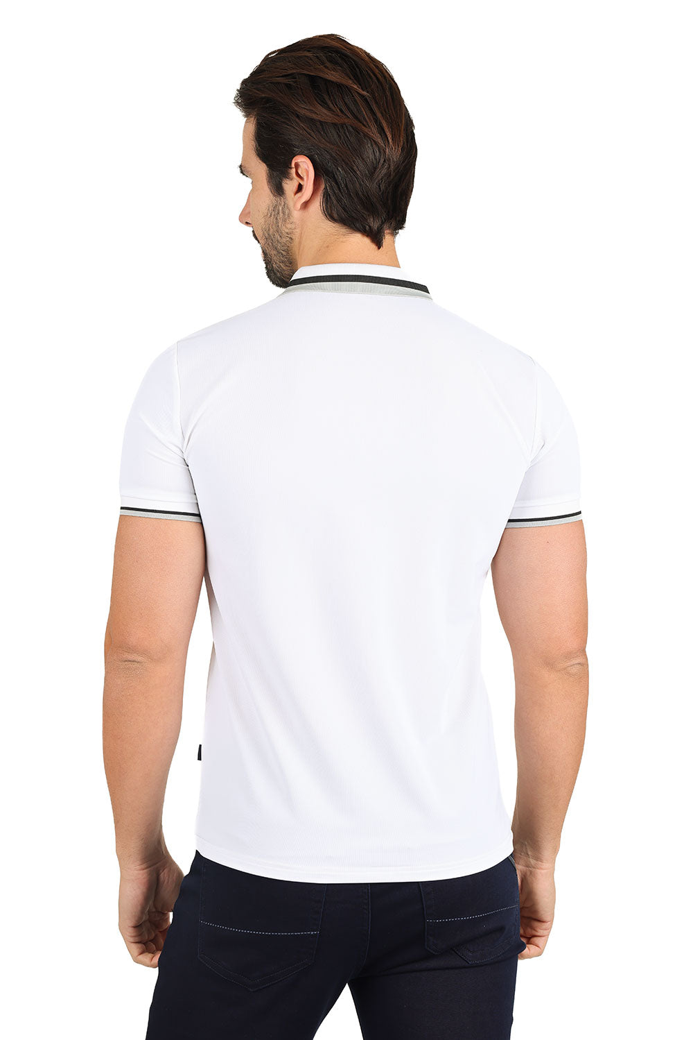 Barabas Wholesale Men's Solid Color Cotton Short Sleeve Polo Shirts 3PS125 White
