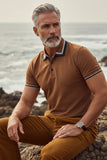 Barabas Wholesale Men's Solid Color Cotton Short Sleeve Polo Shirts 3PS125 Dark Brown