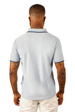 Barabas Wholesale Men's Solid Color Linear Collar and Cuff Polo Shirts 3PS127 Sky Blue
