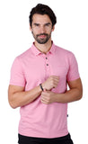 Barabas Men's Solid Color Premium Short Sleeve Logo polo Shirts 3PS128 Salmon