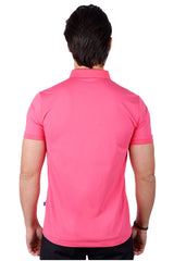 Barabas Men's Solid Color Premium Short Sleeve Logo polo Shirts 3PS128 Fuchsia