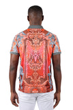 Barabas Men's Ram Greek Pillars Prints Graphic Polo Shirts 3PSP02