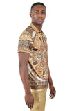 Barabas Men's Floral Medusa Graphic Tee Polo Shirts 3PSP16 Cream