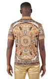 Barabas Men's Floral Medusa Graphic Tee Polo Shirts 3PSP16 Cream