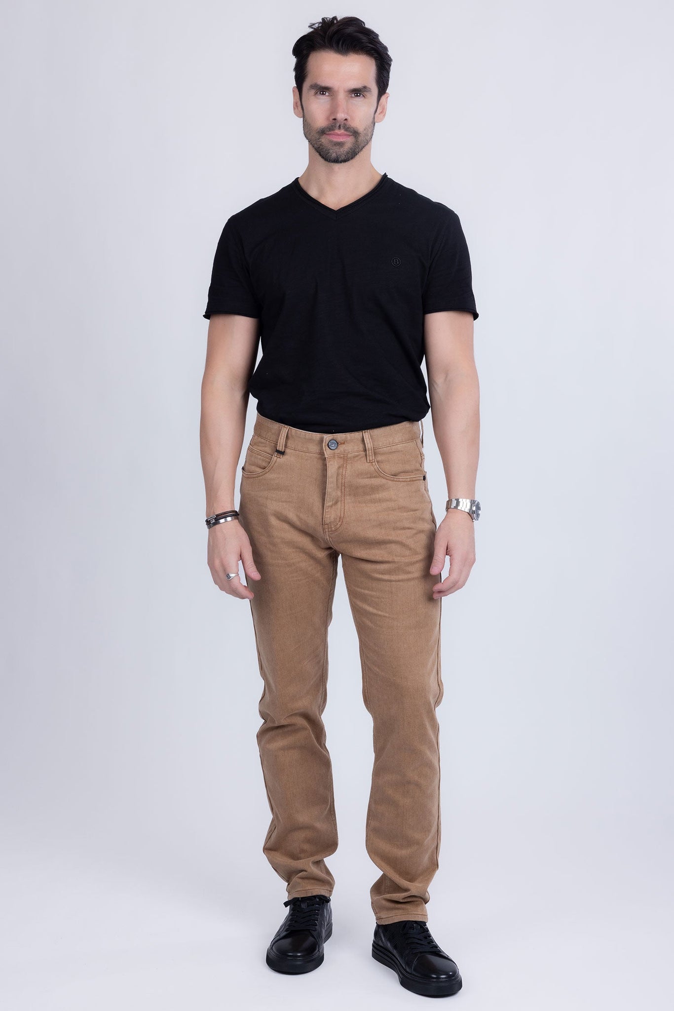 Barabas Wholesale Men's Solid Color Premium Stretch Denim Jeans 3SN100 Light Rust