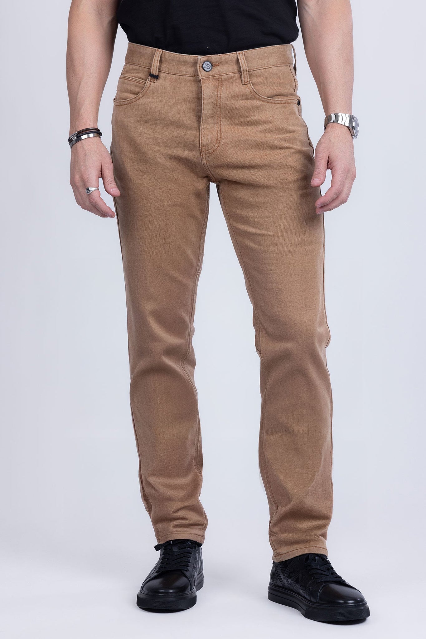 Barabas Wholesale Men's Solid Color Premium Stretch Denim Jeans 3SN100 Light Rust