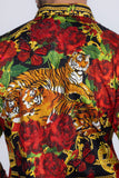 Barabas Wholesale Men's Rhinestone Tiger Floral Butterfly Luxury Shirt 2SPR224 Multi