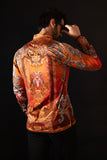 Barabas Wholesale Men's Rhinestone Floral Medusa Long Sleeve Shirts 3SPR401 plum