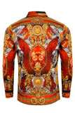 Barabas Wholesale Men's Rhinestone Angel Wings Long Sleeve Shirts 3SPR411 Red