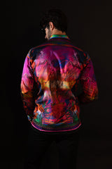 Barabas Wholesale Men's Rhinestone Horse StatueFloral Long Sleeve Shirt 3SPR412 Multi
