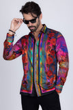 Barabas Wholesale Men's Rhinestone Horse StatueFloral Long Sleeve Shirt 3SPR412 Multi