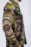 Barabas Wholesale Men's Rhinestone Floral Print Baroque Long Sleeve Shirts 3SPR413 Gold