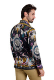 Barabas Wholesale Men's Rhinestone Sea Ocean Baroque Long Sleeve Shirts 3SPR417 Black