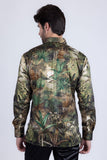 Barabas Wholesale Men's Rhinestone Floral Paradise Long Sleeve Shirts 3SPR425 Green