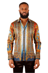 Barabas Wholesale Men's Rhinestone Medusa Long Sleeve Shirts 3SPR429 Multi