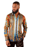 Barabas Wholesale Men's Rhinestone Medusa Long Sleeve Shirts 3SPR429 Multi